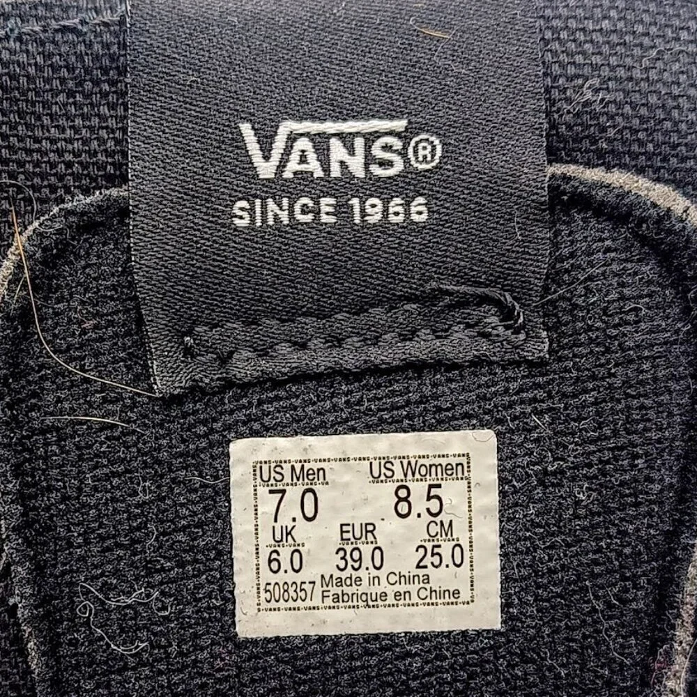 Vans Unisex Black Animal Print Suede Low Top Lace Up Sneakers